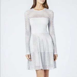 BCBGMaxAzria Baby Blue and Nude Eyelet Cocktail Dress Size XXS